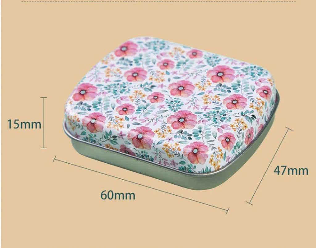 Mini Tin Box Metal Hinged Empty Tins Lid Portable Rectangular Small