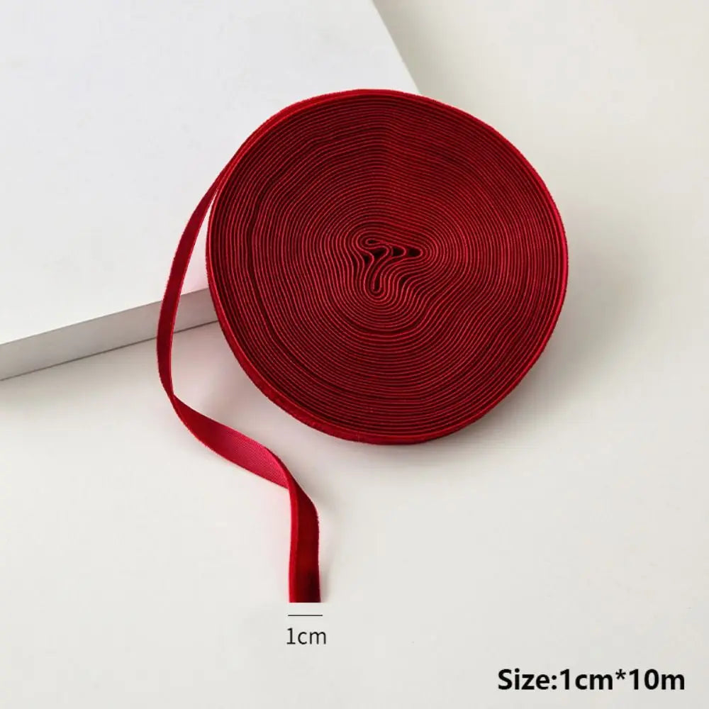 Velvet Christmas Ribbon 1cm x 10m – DIY Gift Wrap & Bow Decor