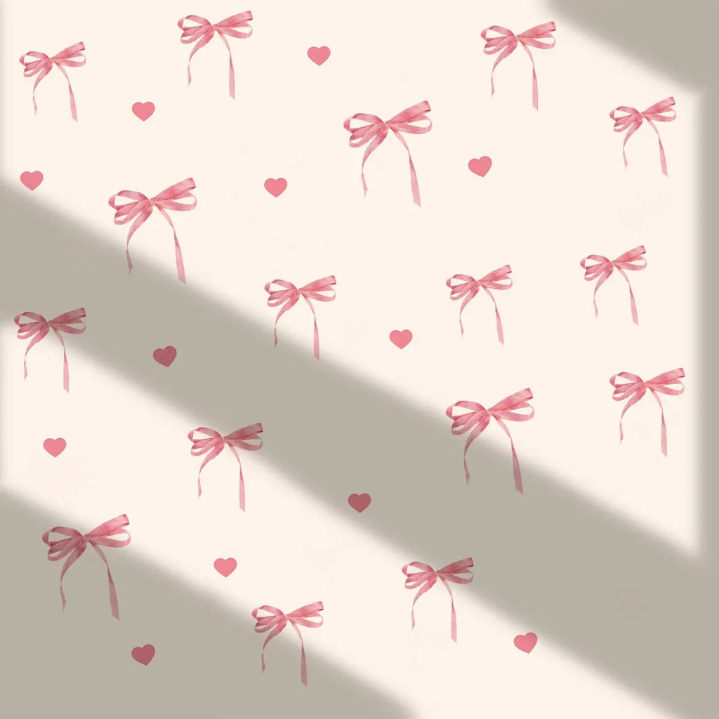 Cute Pink Bow Wall Stickers Boho Bowknot Bedroom Decorative Love