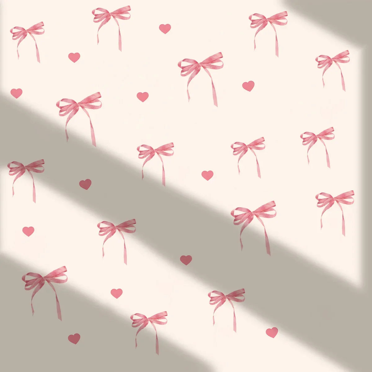 Cute Pink Bow Wall Stickers Boho Bowknot Bedroom Decorative Love
