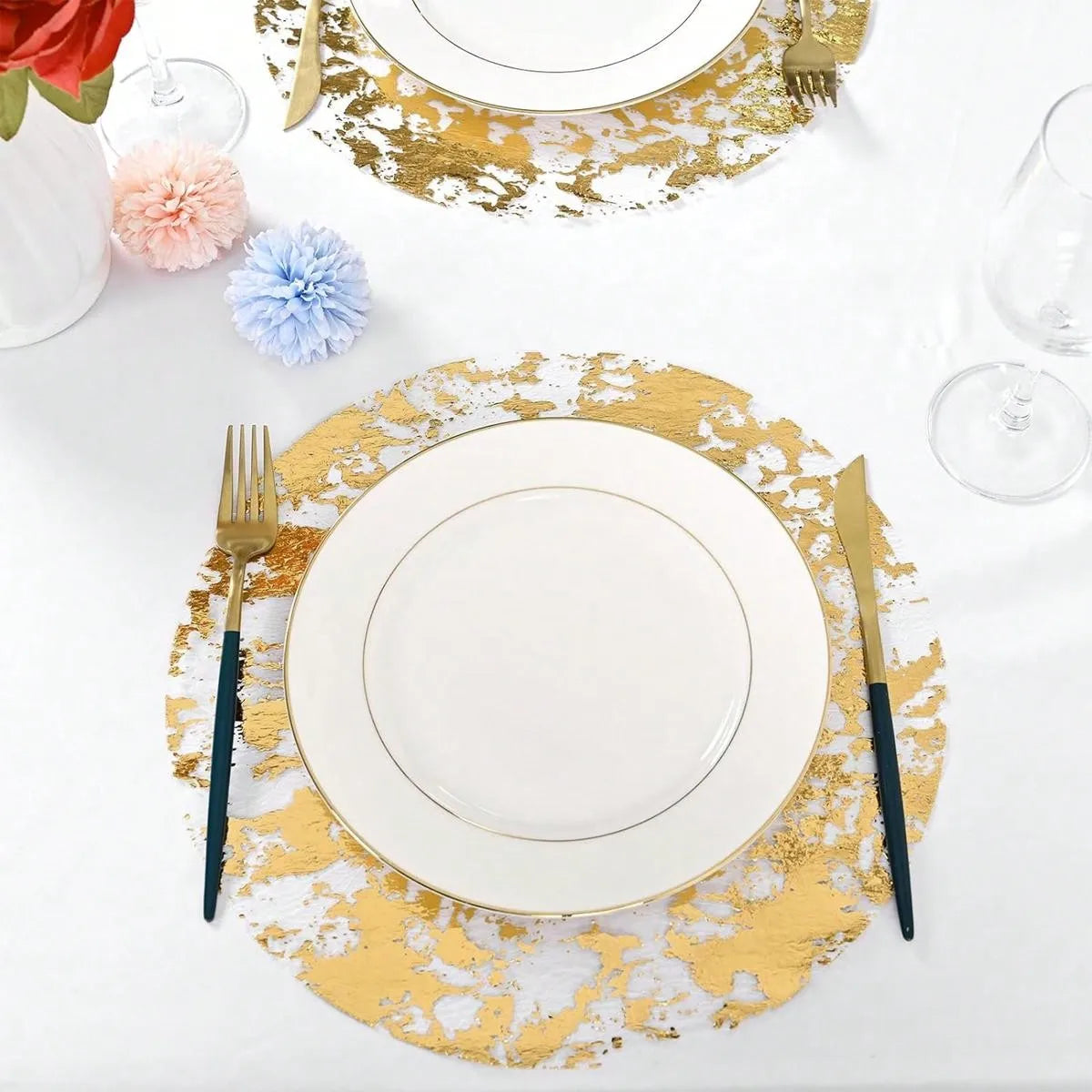 50 100 150 Disposable Gold Placemats Foil Mesh Mats Dining Table
