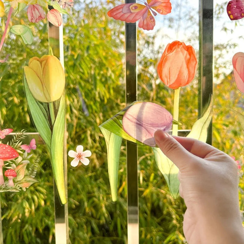 83-Pc Spring Window Cling Decals – Butterfly, Flower & Hummingbird