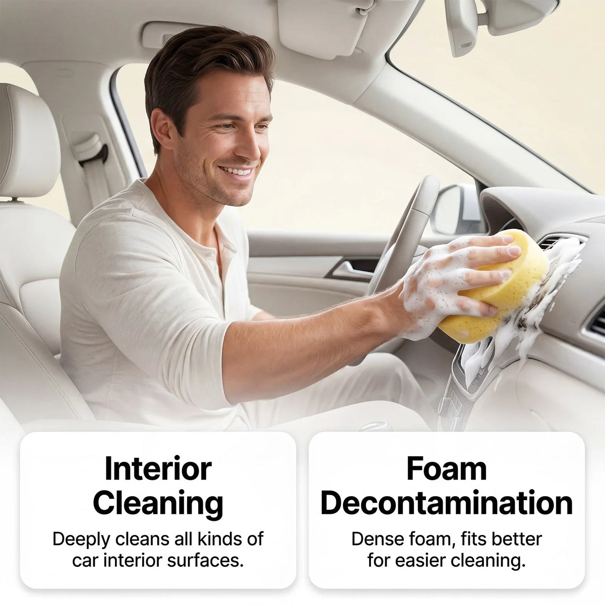 Multipurpose Foam Cleaning Kit – Car Interior & Home Surfaces