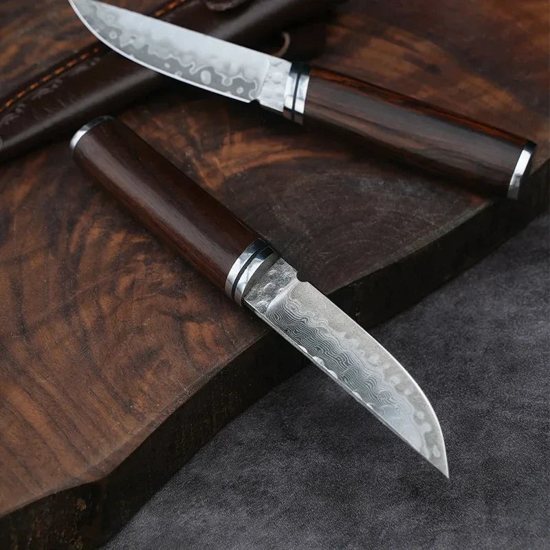 Damascus Pattern Chef Knife 10Cr15MoV Steel | COOKCRAZE 3-Inch
