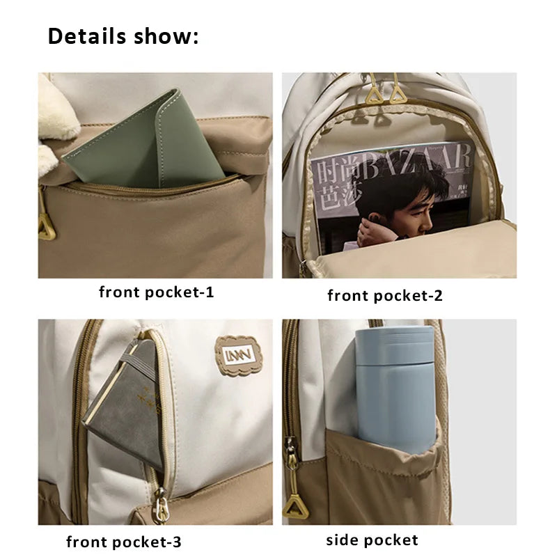 Large Capacity Unisex School Backpack – Multi-Pocket Student Bag