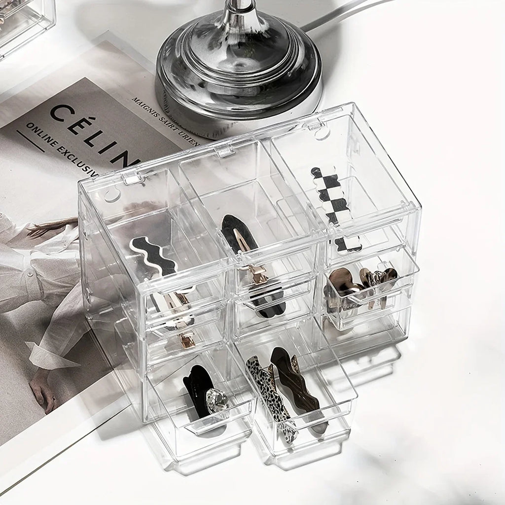 Transparent Desktop Multi Grid Jewelry Box Drawer Lipstick Cosmetics