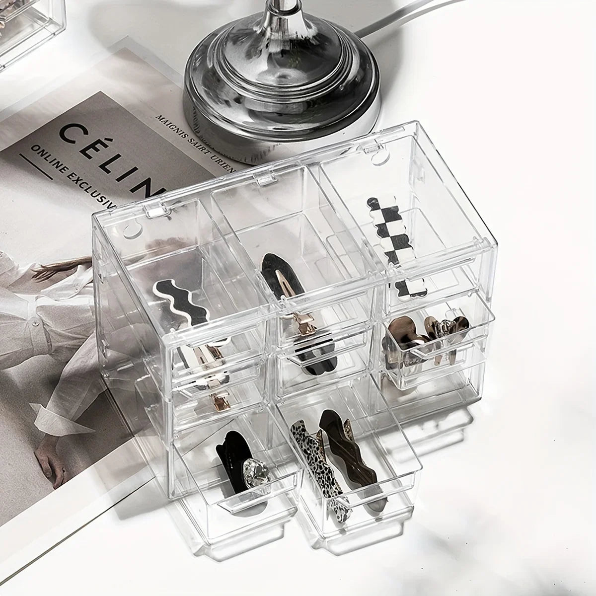Transparent Desktop Multi Grid Jewelry Box Drawer Lipstick Cosmetics