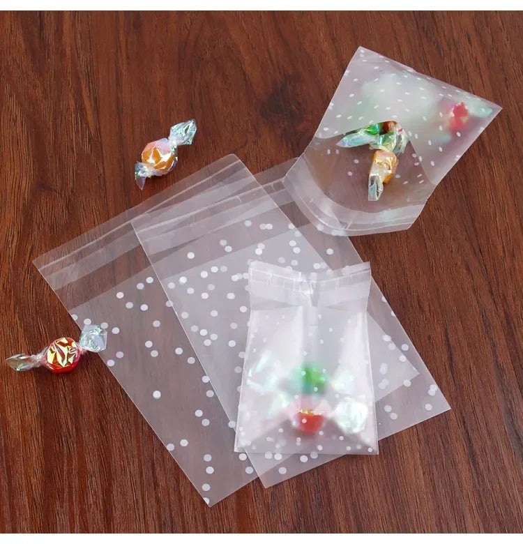 100pcs Christmas Self-Adhesive Candy Treat Bags – Party Packaging
