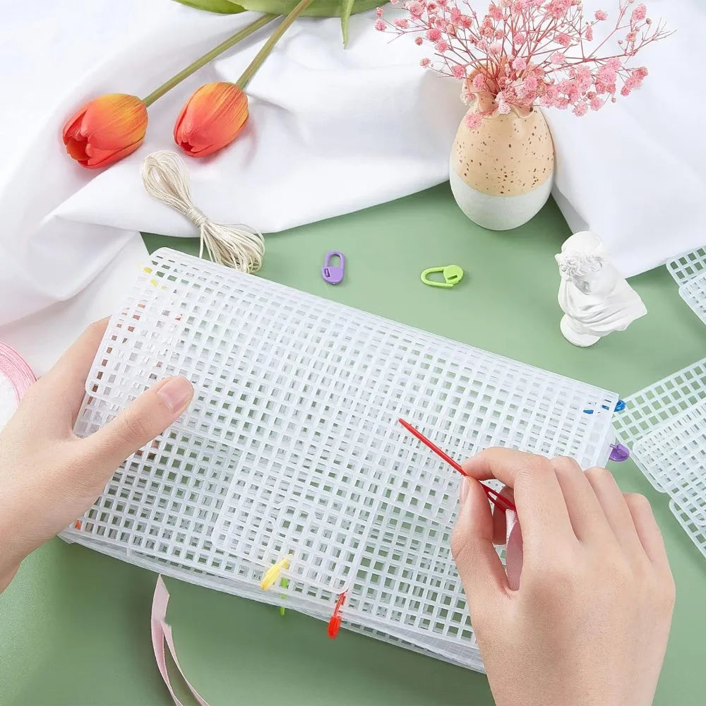 6-Pack Plastic Mesh Canvas Bag Sheets for Knit & Crochet DIY