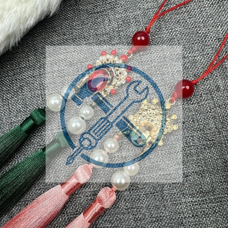 Antique Hanfu Tassel Pendant | Ethnic Cheongsam Décor 25cm