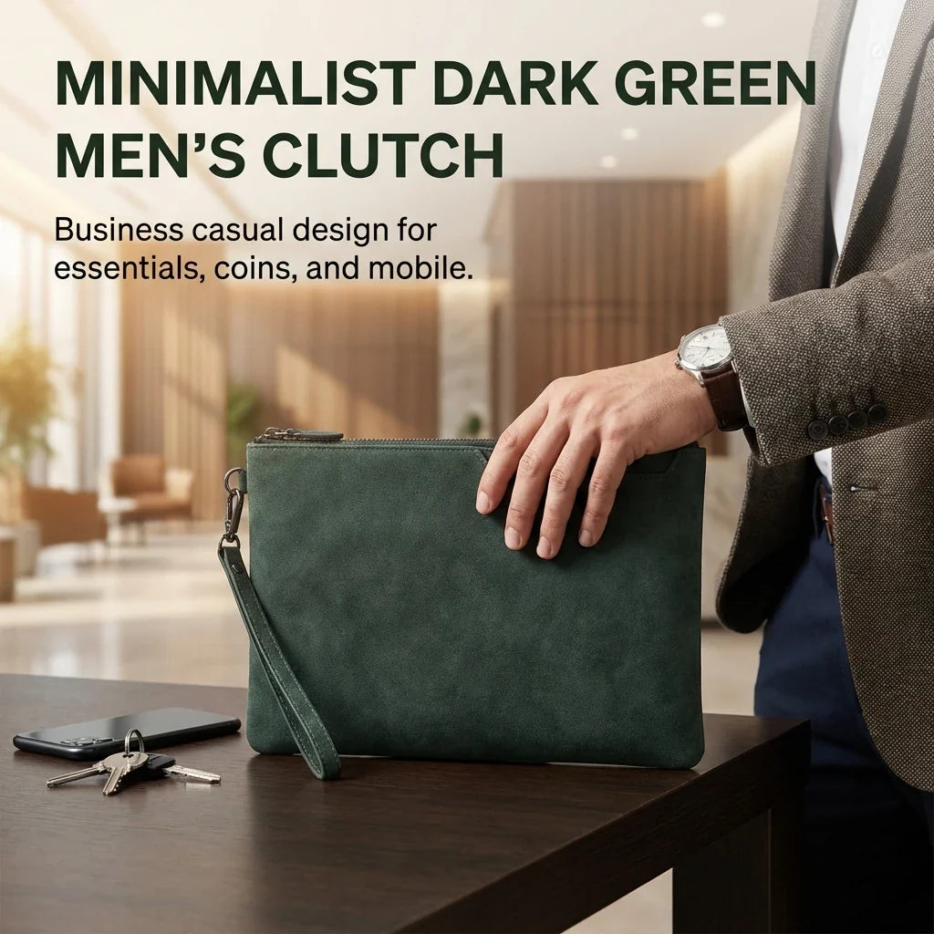 Men's Slim PU Leather Clutch Bag – Business Phone Pouch
