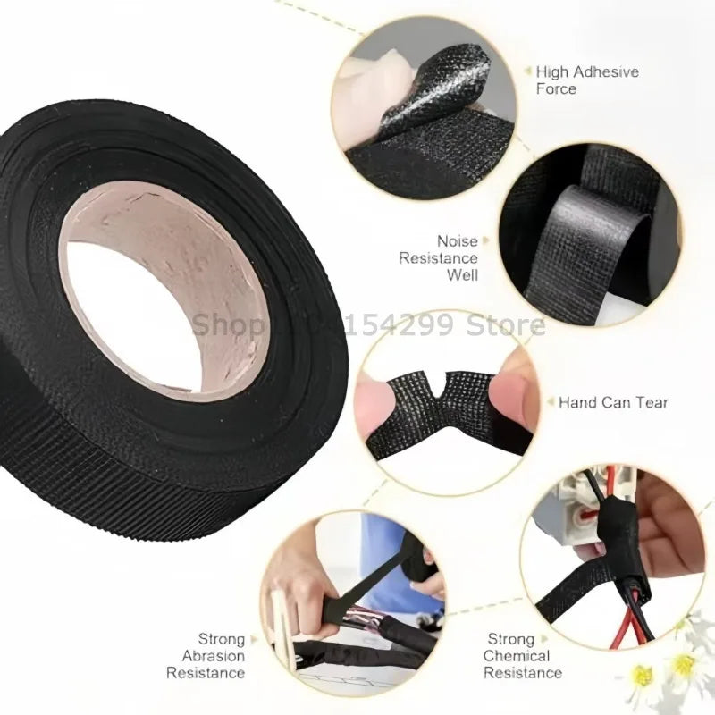 Black Cloth Electrical Tape – Car Wiring Harness Fabric Tape