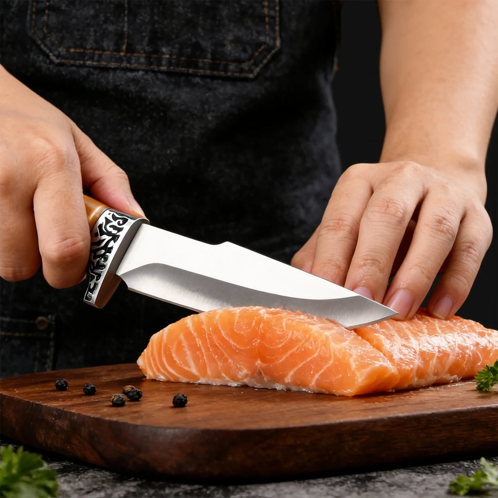 PLYS Chef Boning Knife – Stainless Steel & Wooden Handle