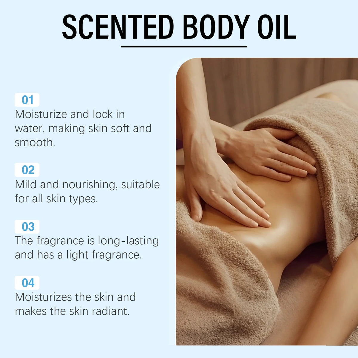 OceAura Caramel Vanilla Body Massage Oil | Moisturizing & Relaxing