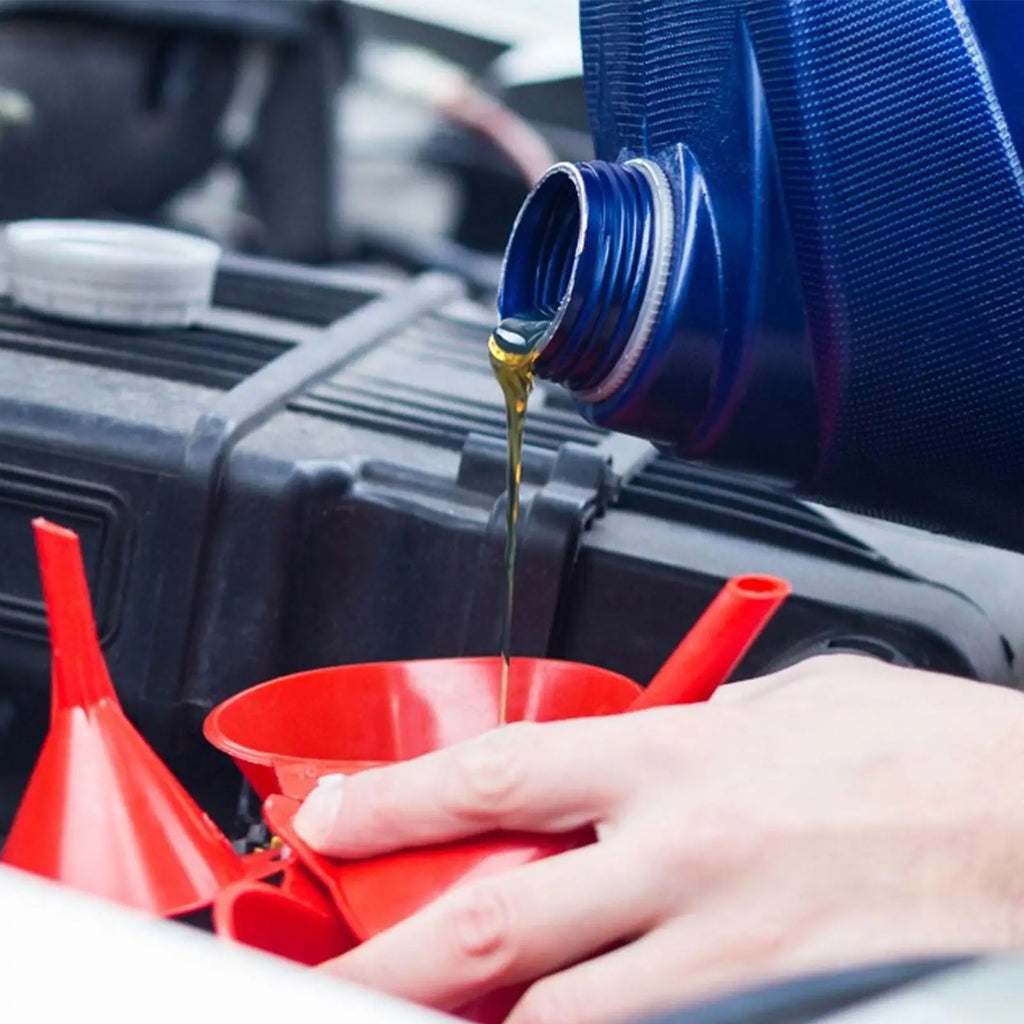 4-Piece Car Oil Funnel Set – Reusable Anti-Splash Fuel Funnels