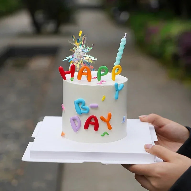 Cake Topper English Letters Happy Birthday Ins Colorful Rainbow Kids