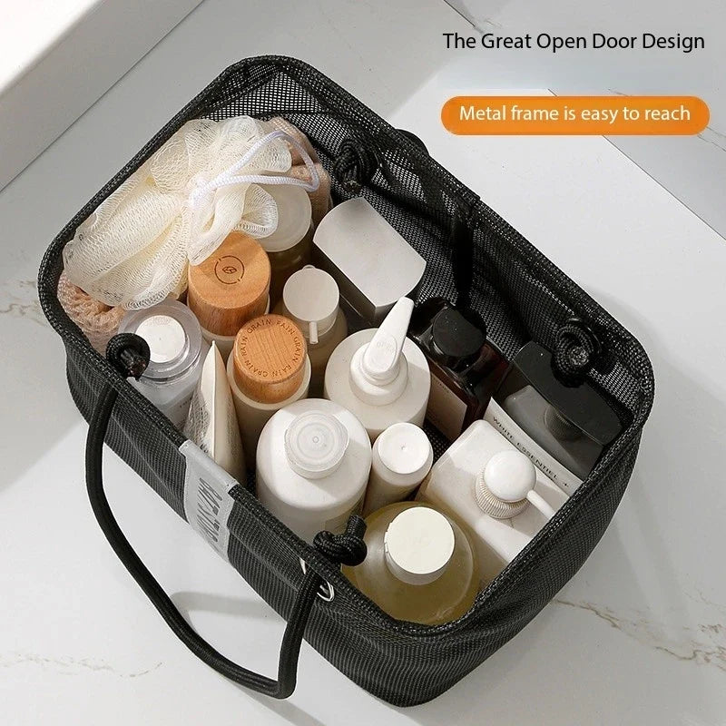 Collapsible Mesh Drain Basket 2in1 Travel Toiletry Swimming Organizer