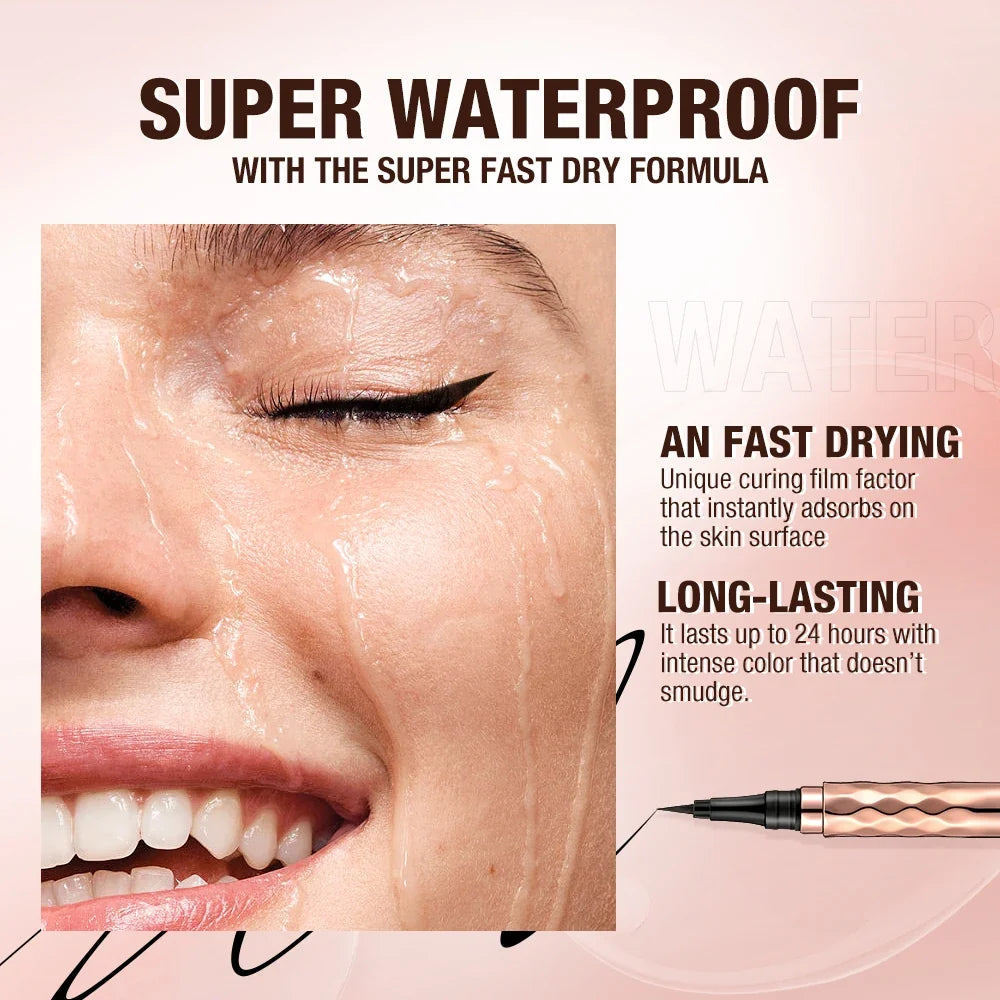 O.TWO.O Waterproof Liquid Eyeliner – Ultra Fine 12-Hour Black
