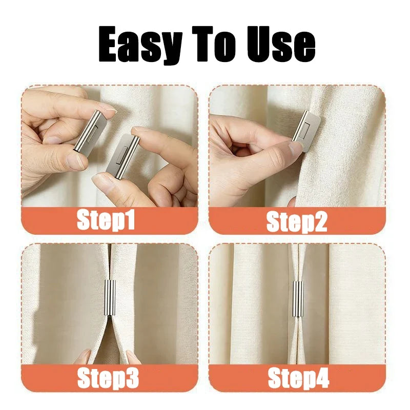 Magnetic Curtain Clips – Block Light & Keep Drapes Closed
