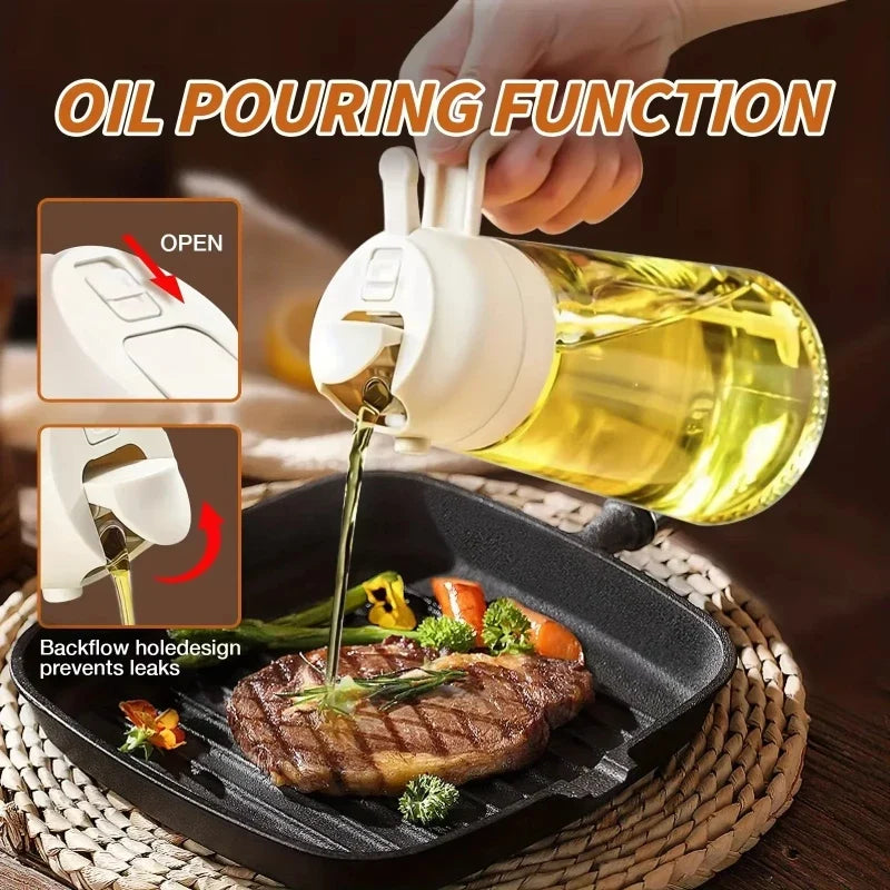 500ml Oil Spray Bottle for Kitchen, Air Fryer, BBQ & Camping