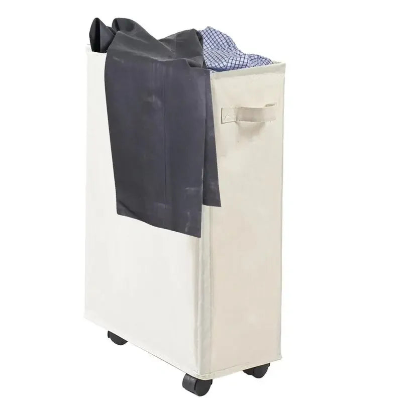 Foldable Laundry Baskets Freestanding Narrow Corner Bin Handle Dirty