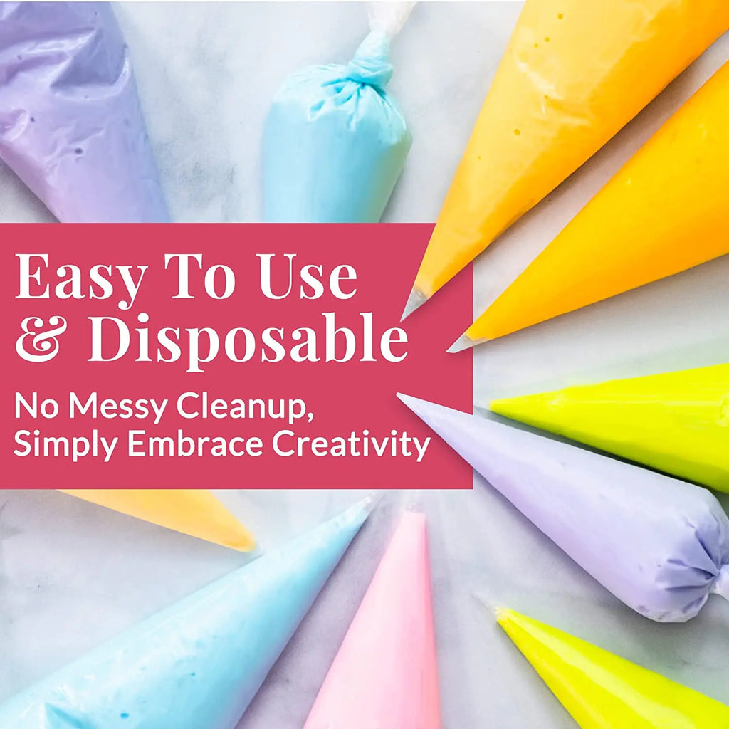 200-Pack Anti-Burst Disposable Piping Bags – Cake & Pastry