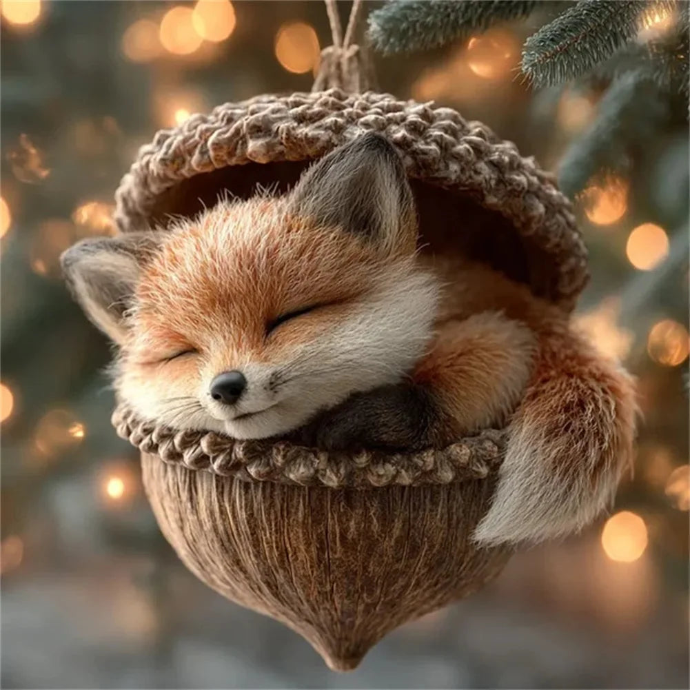 Acrylic 2D Animal Christmas Ornaments | Cute Xmas Tree Pendants