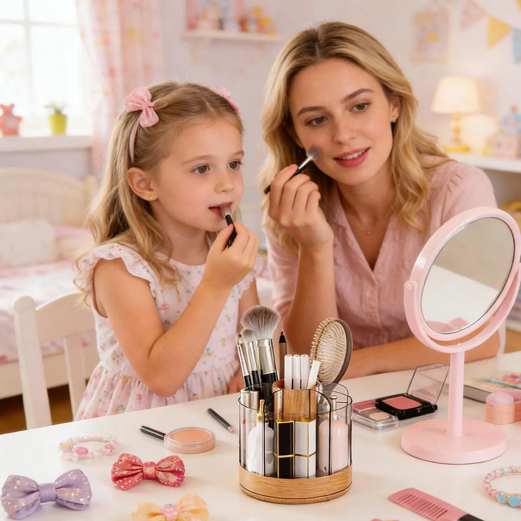 360 Rotating Makeup Brush Holder Organizer | Large Capacity
