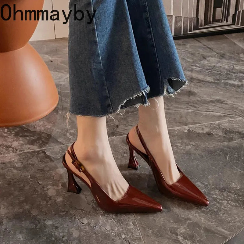 Women's Pointed Toe High Heel Slingback Sandals | Elegant