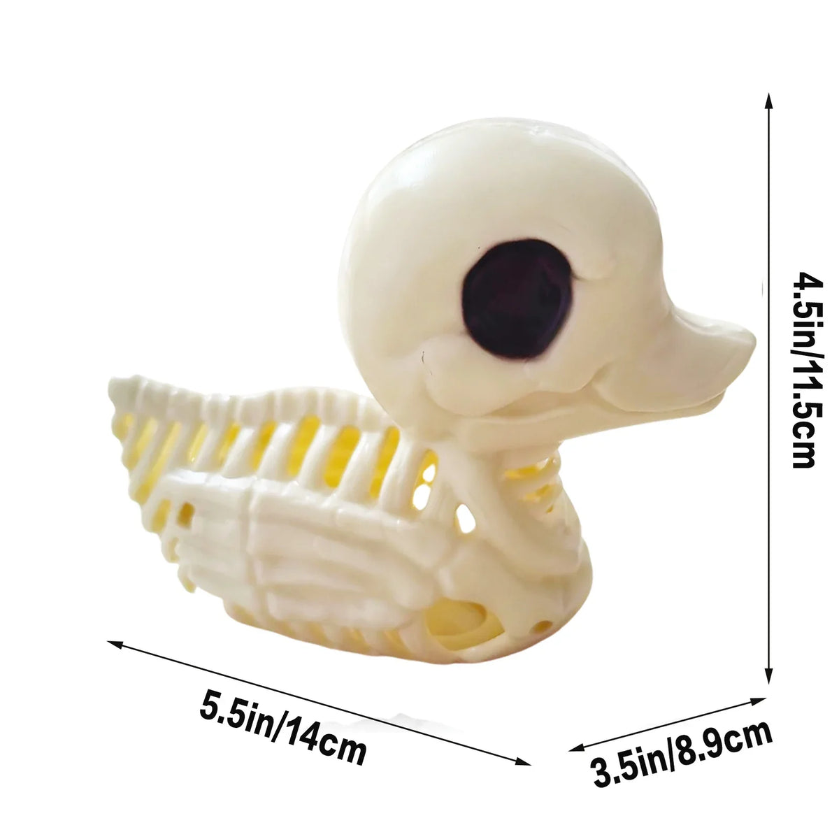 Halloween Skeleton Duck Statue | Spooky Party Decor & Prop