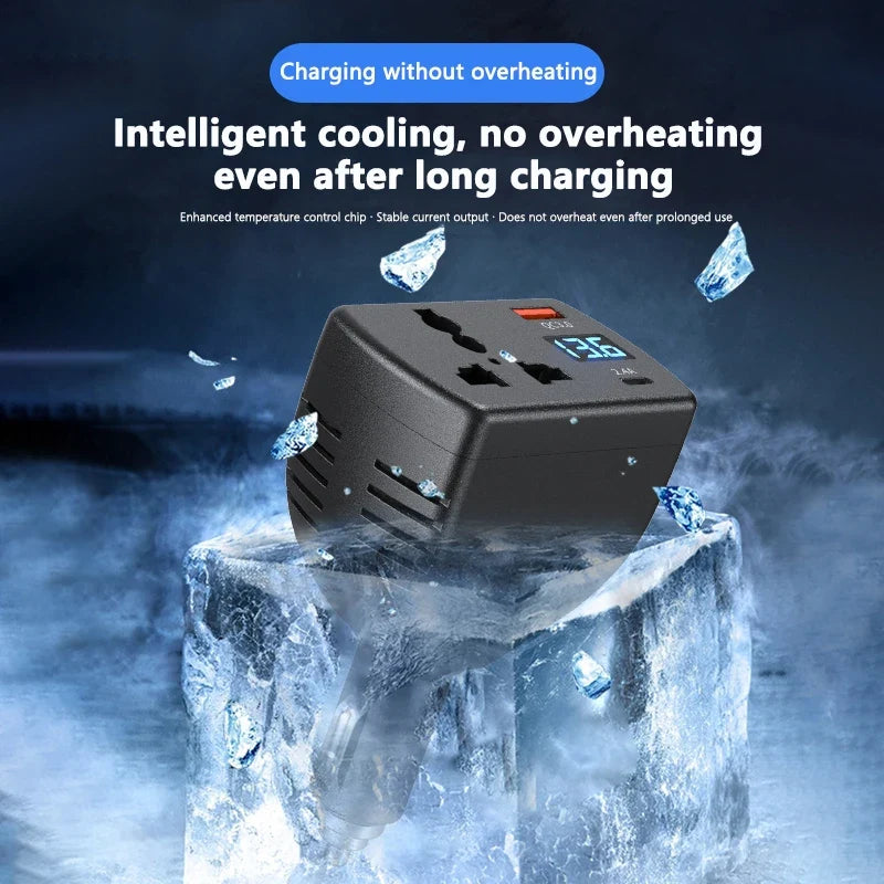 150W Car Power Inverter DC 12V/24V to 220V AC + USB Charger