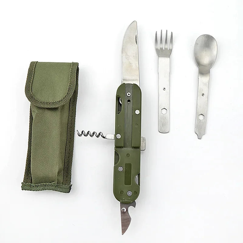 Folding Camping Cutlery Set – Stainless Steel Knife Fork Spoon