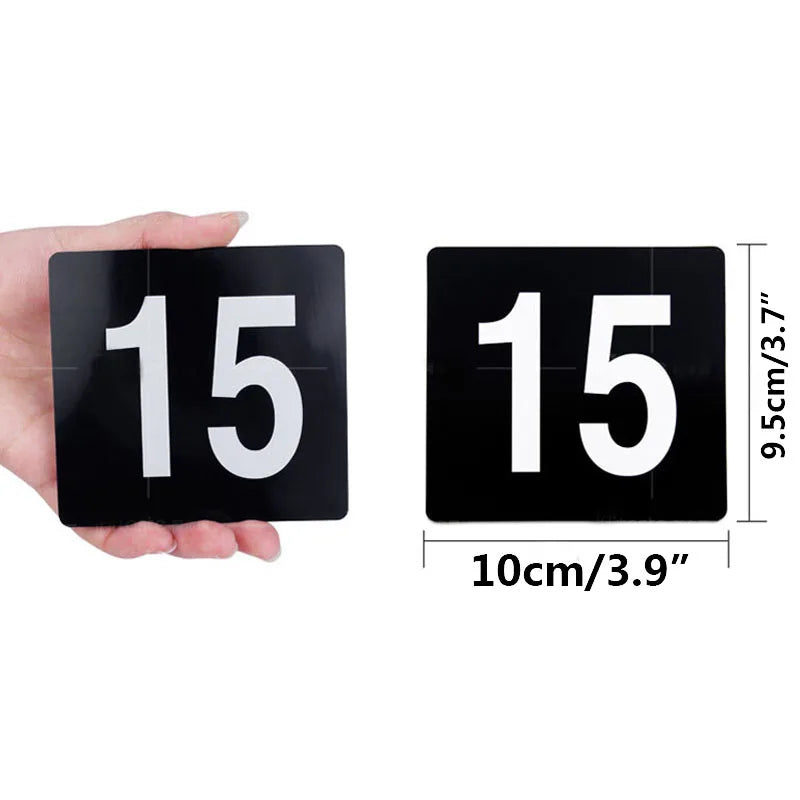 Plastic Table Number Cards 1–100 Double-Sided | Wedding & Events