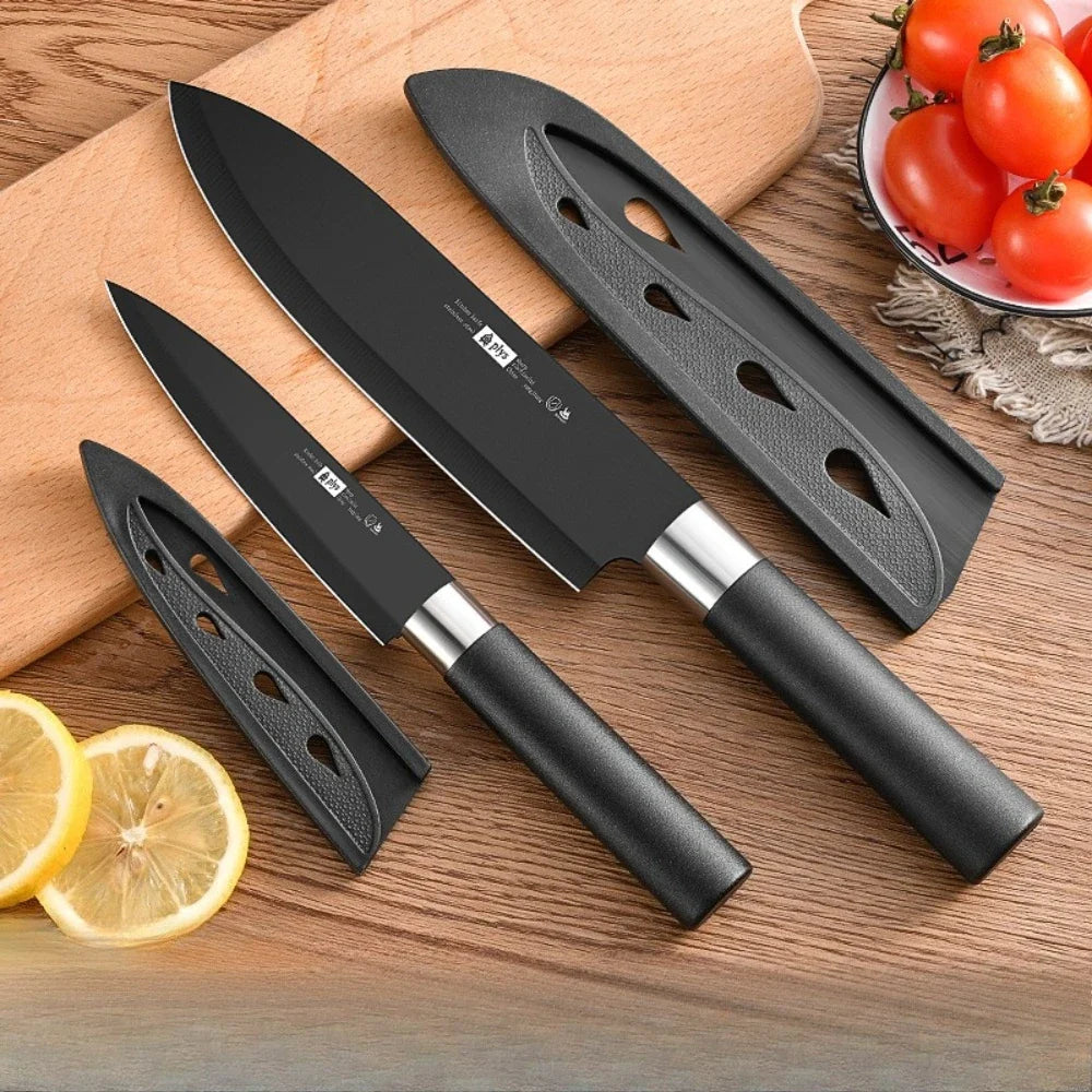 PLYS 6-Piece Kitchen Knife Set with Holder – Stainless Steel