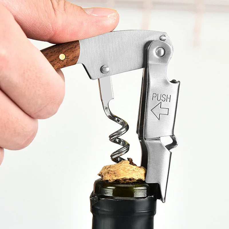 Wine Opener Double Hinged Manual Key Bartender Server Waiter