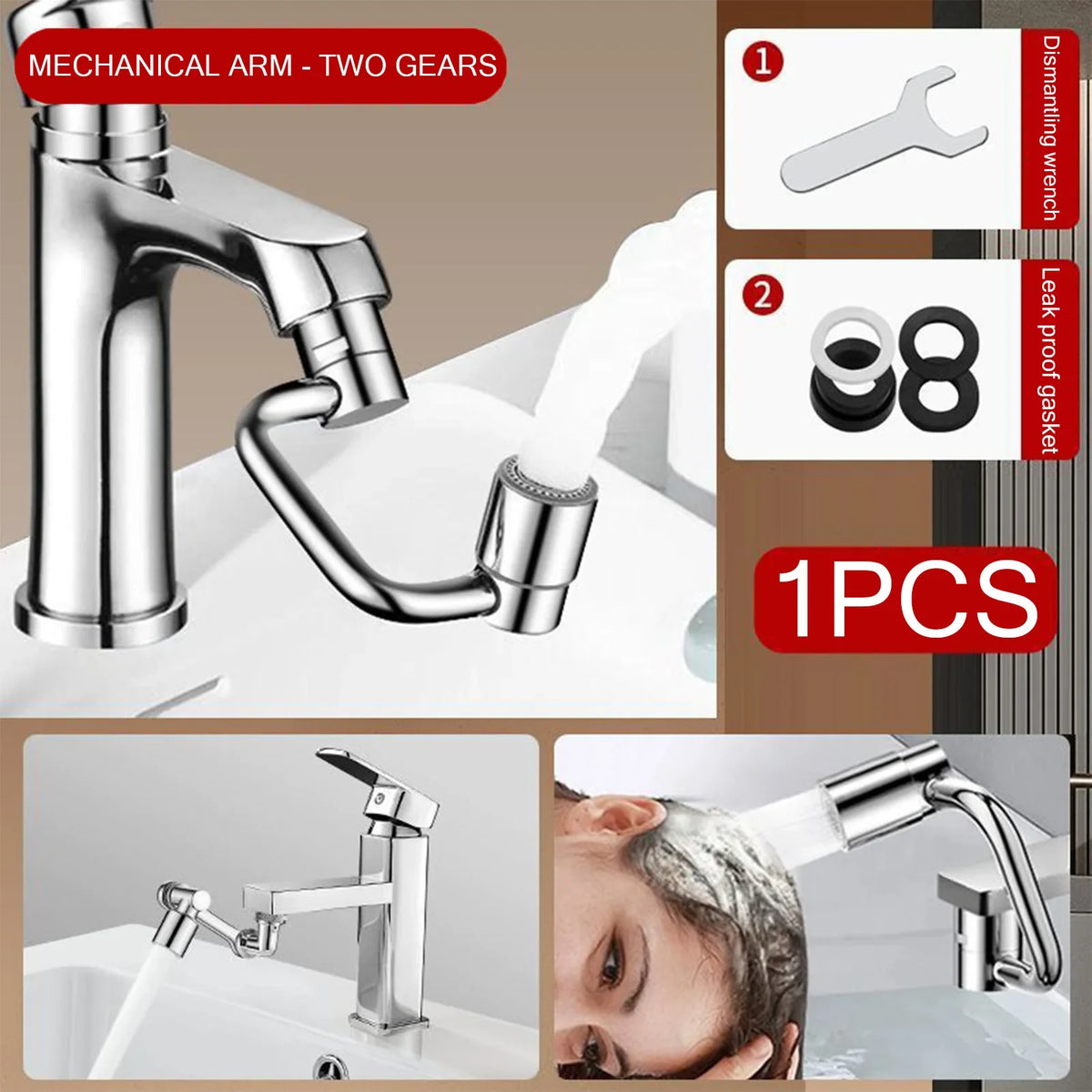 1080° Rotating Faucet Extender | Stainless Steel Aerator