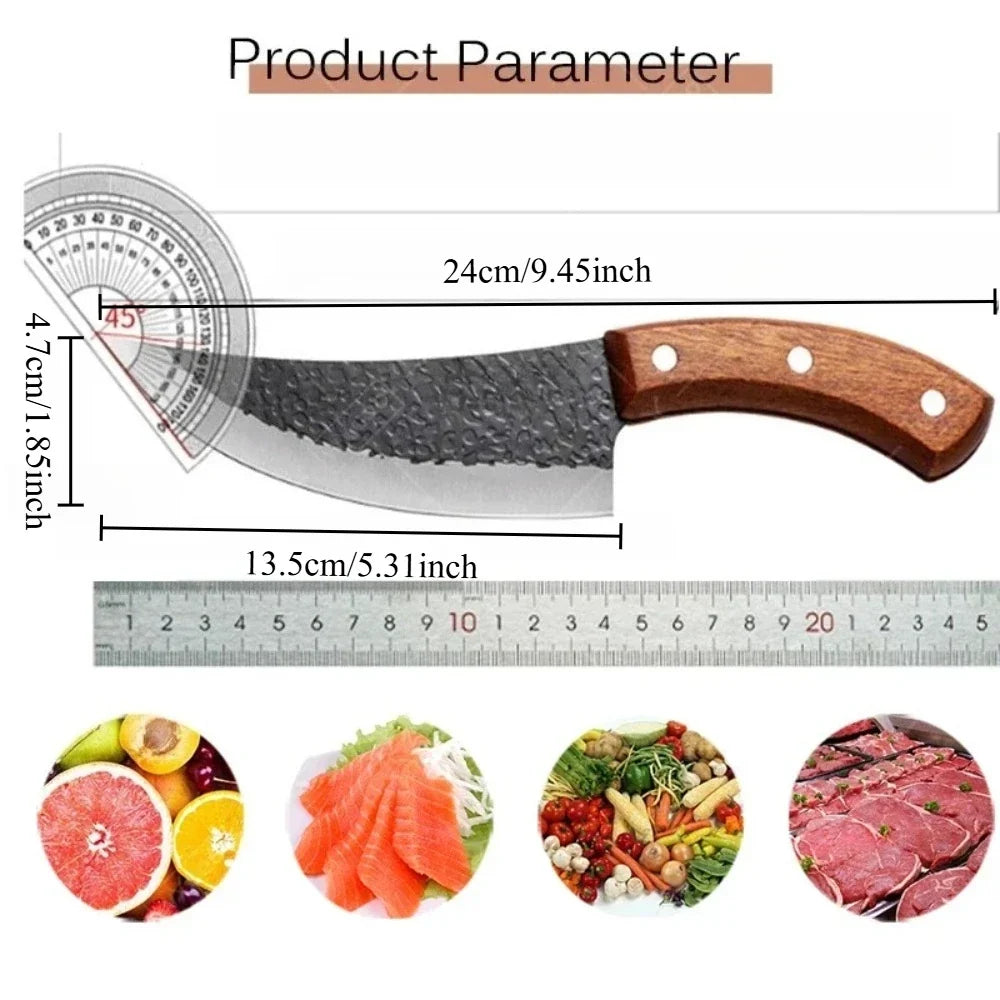 Hand Forged Boning Knife – Stainless Steel & Wooden Handle