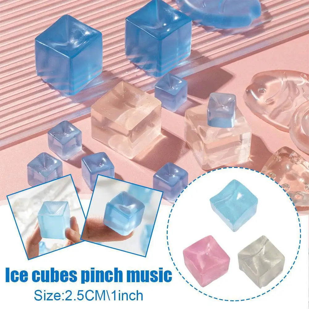 Ice Cube Squishy Fidget Toy | Clear Squeeze Stress Ball – TPR
