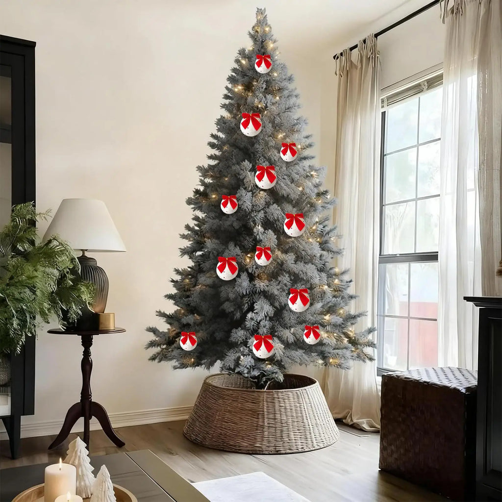 15-Piece Shatterproof Christmas Ornament Balls with Bow & Snowflake
