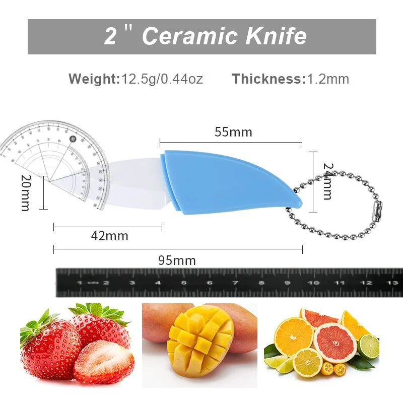 Ceramic Fruit Knife Set – Portable Mini Slicer with Cover