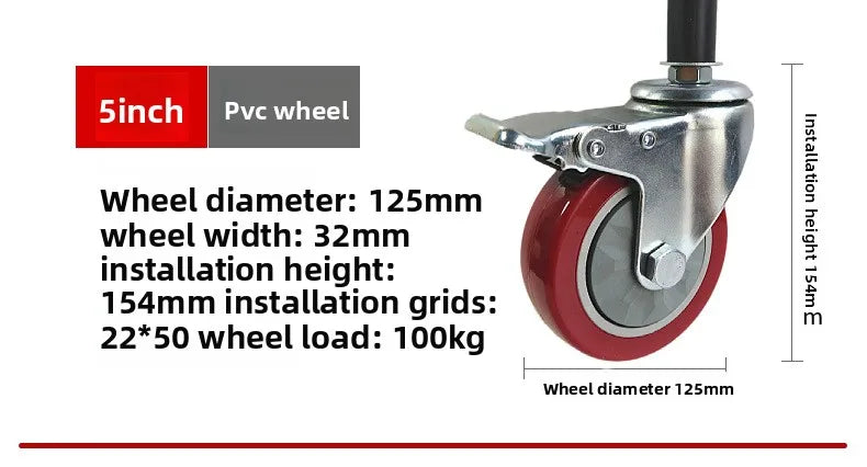 3/4/5" Polyurethane Swivel Caster Wheels with Lock & Ball Bearing