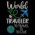 Large Rhinestone Iron-On Patch – World Traveler Hotfix Transfer