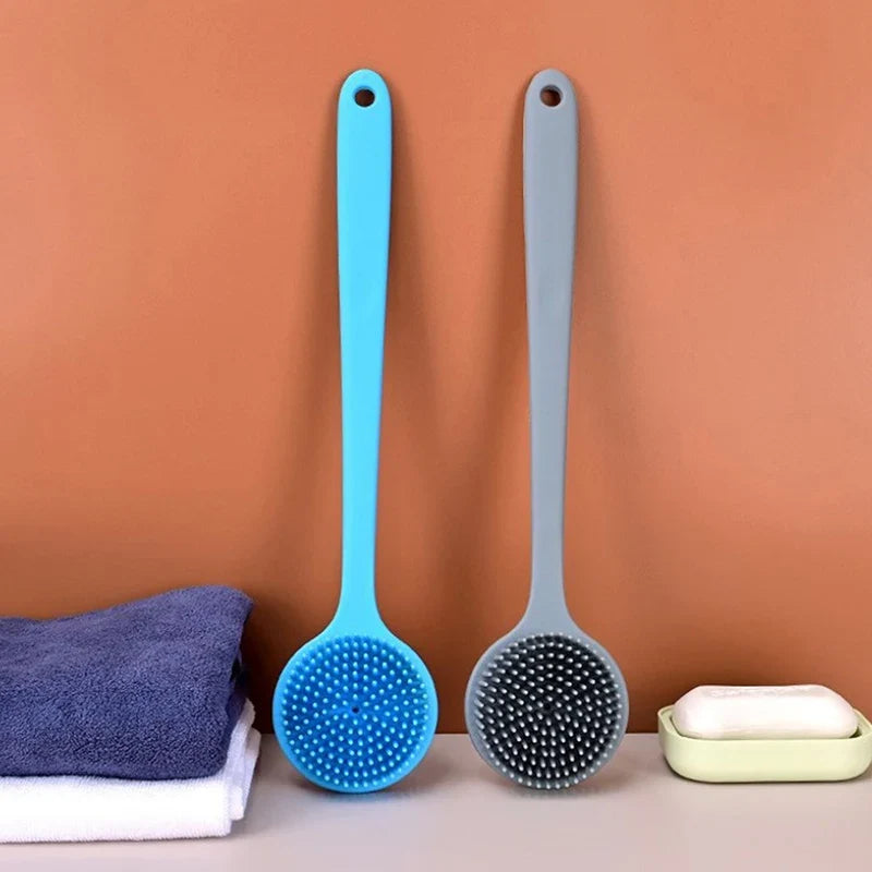 Silicone Back Scrubber – Long Handle Shower Exfoliating Brush