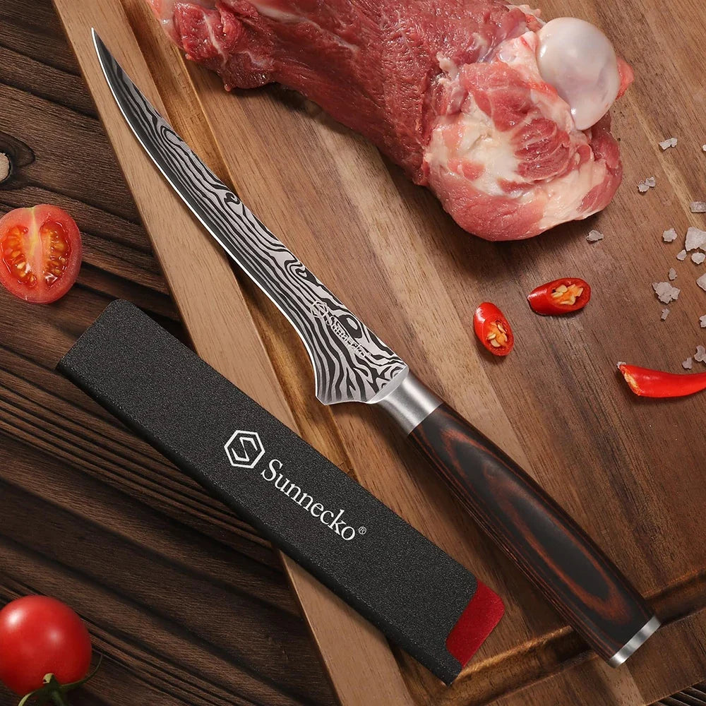 Sunnecko 6" Boning Fillet Knife | High Carbon Stainless Steel