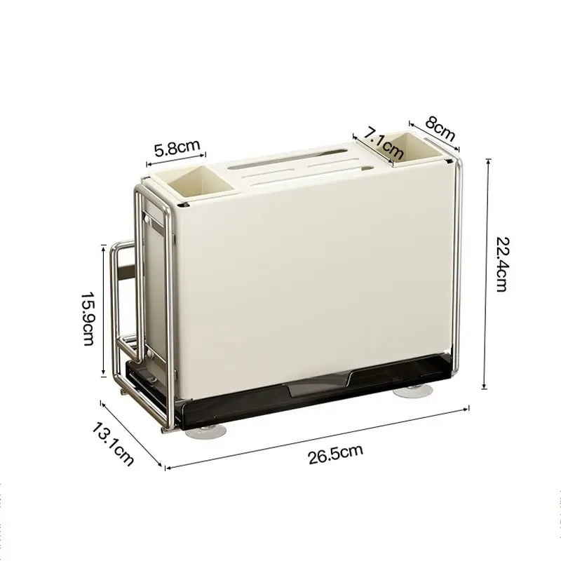 Multifunctional Kitchen Rack | Cutlery, Knife & Lid Organizer