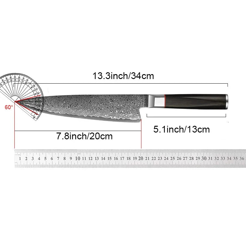 8-Inch Damascus Steel Chef's Knife – 67-Layer High Carbon Blade