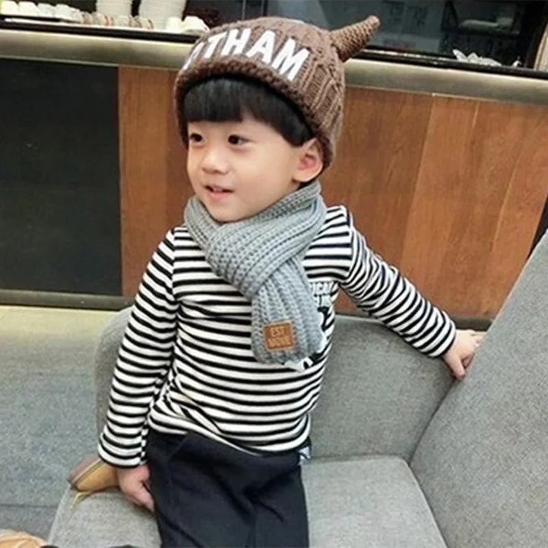 Kids Scarf Boys Girls Baby Winter Warm Knit Shawl Scarves Children