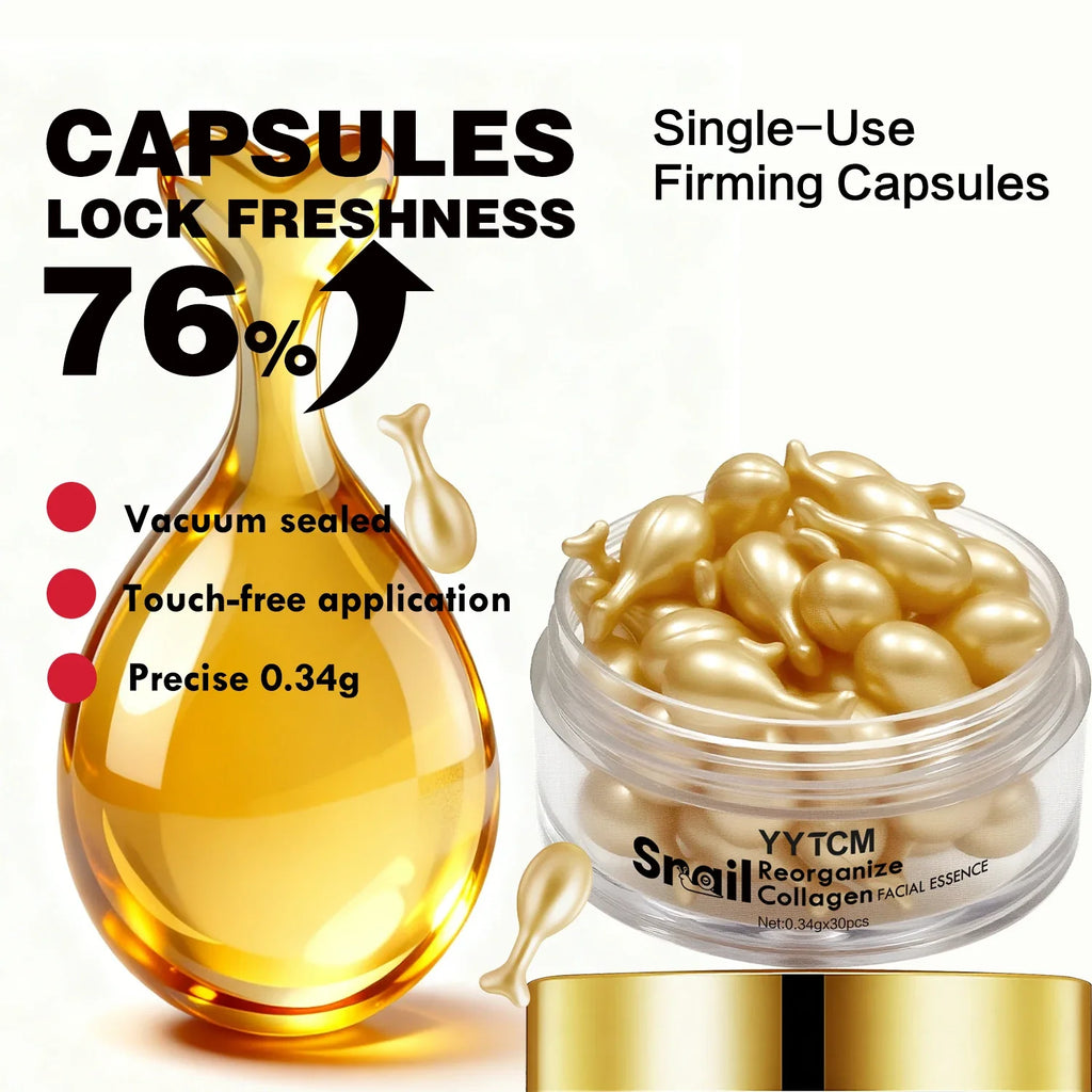 Snail Collagen Serum Capsules – Hydrating, Firming & Squalane