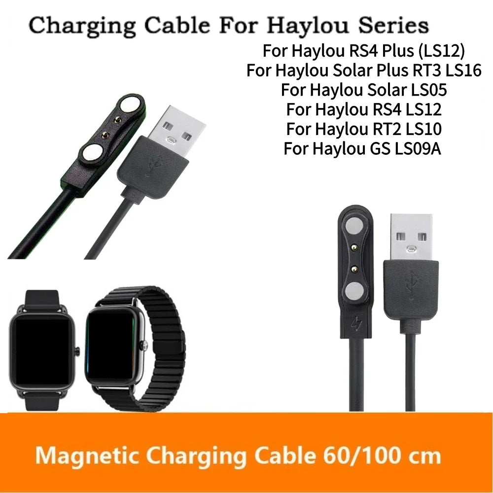 Magnetic USB Charger Cable for Haylou RS4 Plus Smartwatch