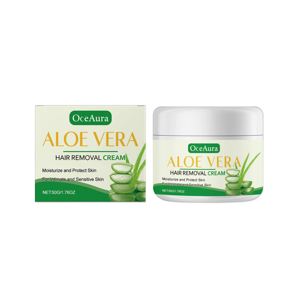 OceAura Aloe Vera Hair Removal Cream | Full Body Depilatory
